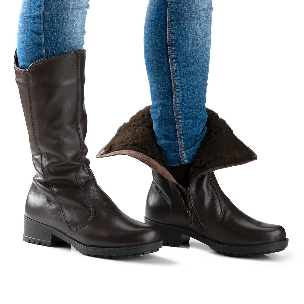 Women's Boot in Genuine Leather Lined with Natural Sheepskin Ref. 163CA