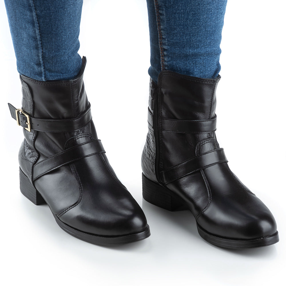 Women's Boot in Genuine Leather Lined in Wool Ref. 168