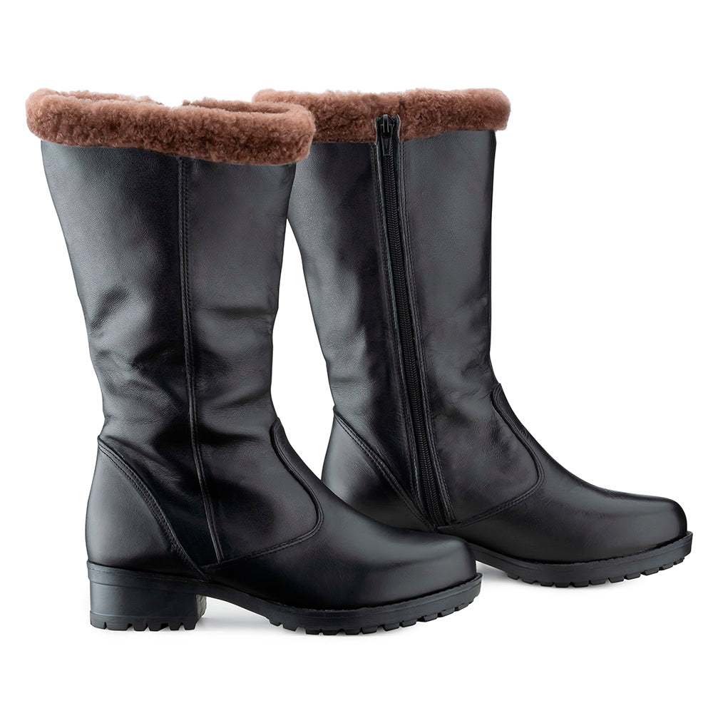 Women's Boot in Genuine Leather Lined with Natural Sheepskin Ref. 25911CA