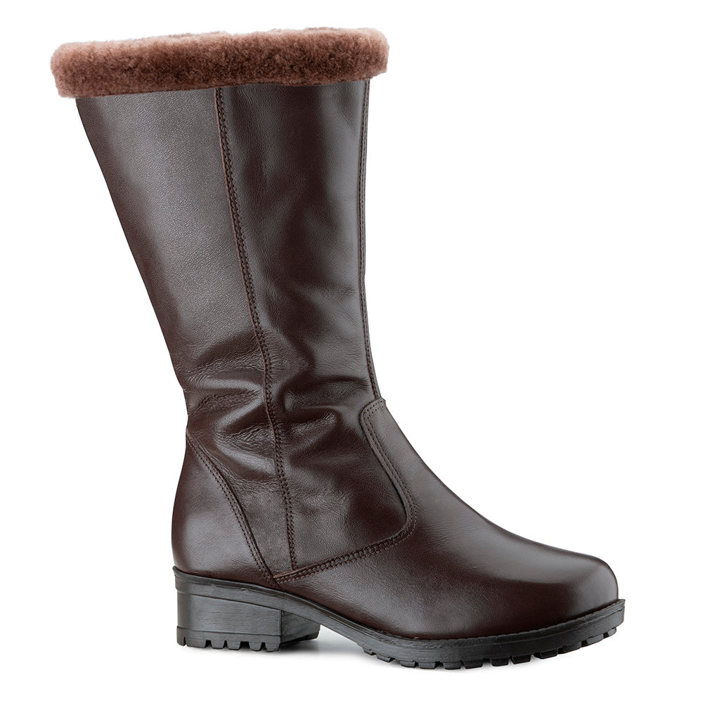 Women's Boot in Genuine Leather Lined with Natural Sheepskin Ref. 25911CA