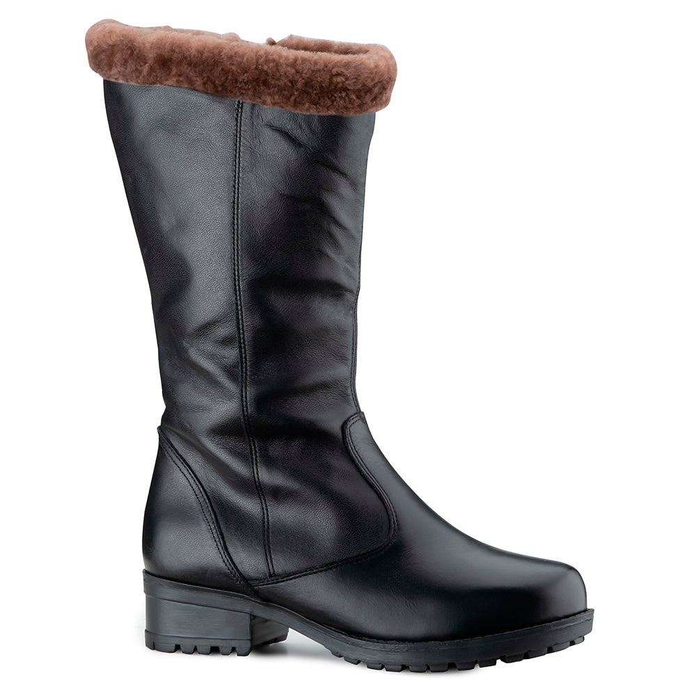 Women's Boot in Genuine Leather Lined with Natural Sheepskin Ref. 25911CA