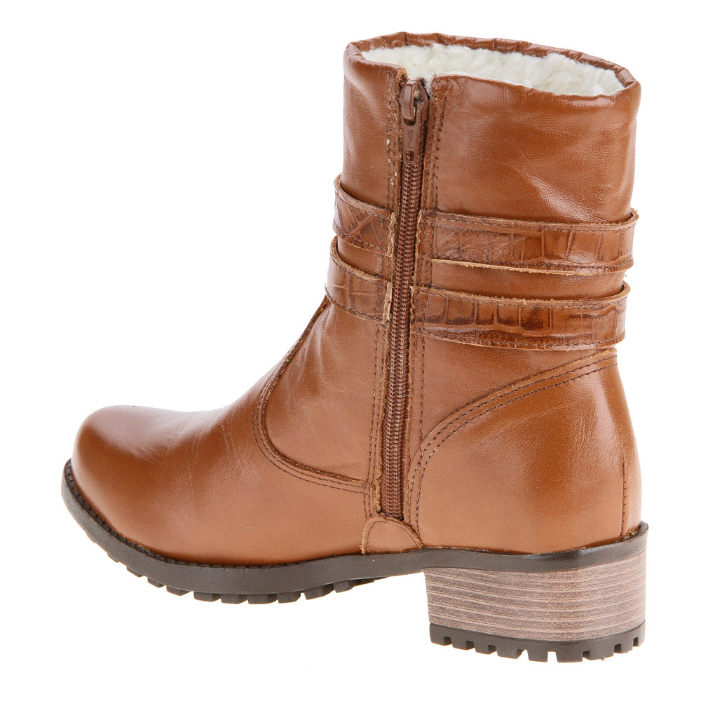 Women's Boot in Genuine Leather Lined with Natural Sheepskin Ref. 25900CA