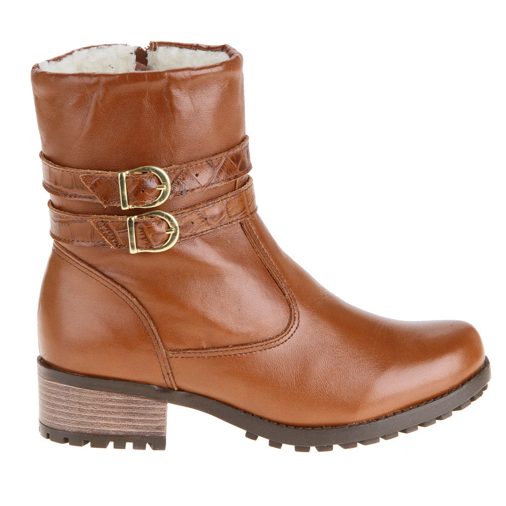 Women's Boot in Genuine Leather Lined with Natural Sheepskin Ref. 25900CA