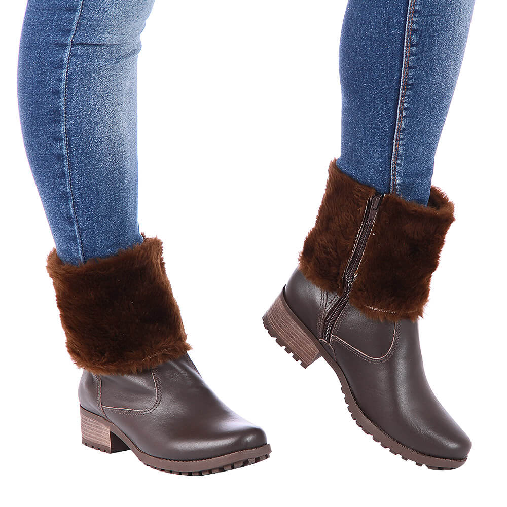 Women's Boot in Genuine Leather Lined in Wool Ref. 25908