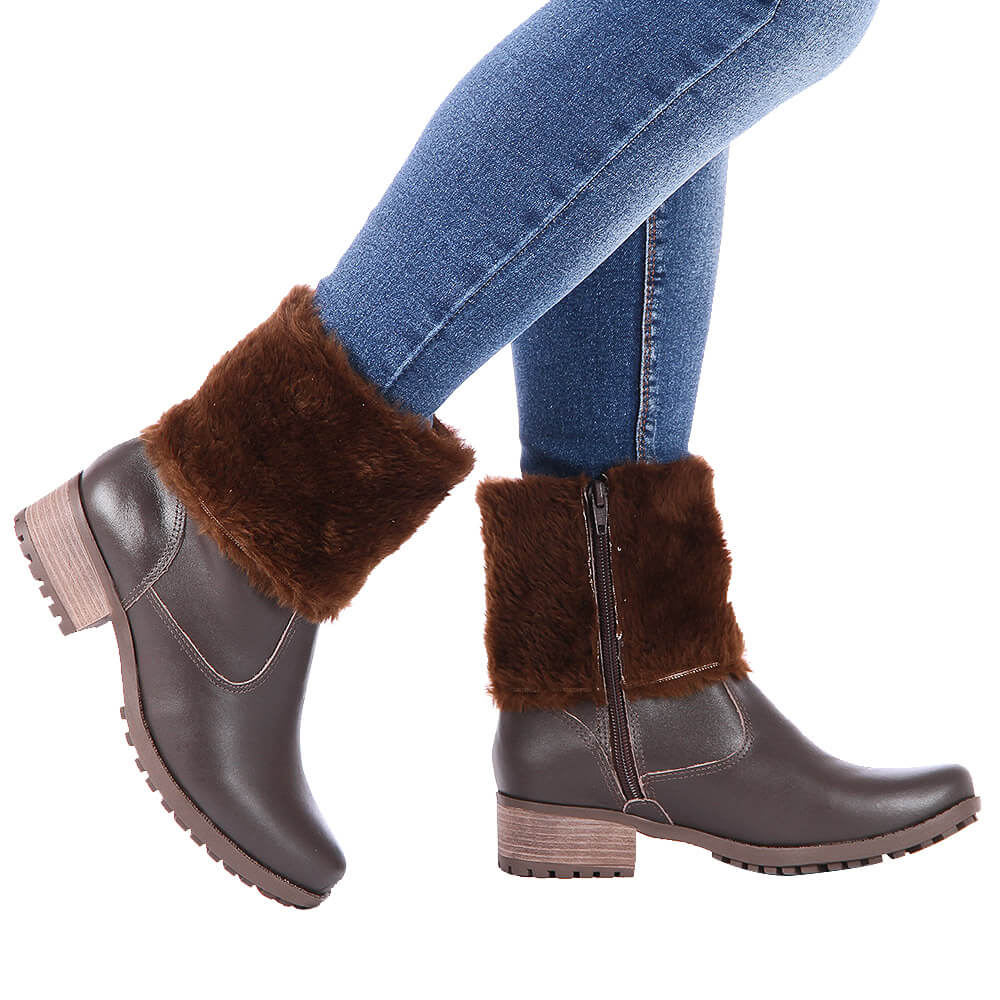 Women's Boot in Genuine Leather Lined in Wool Ref. 25908