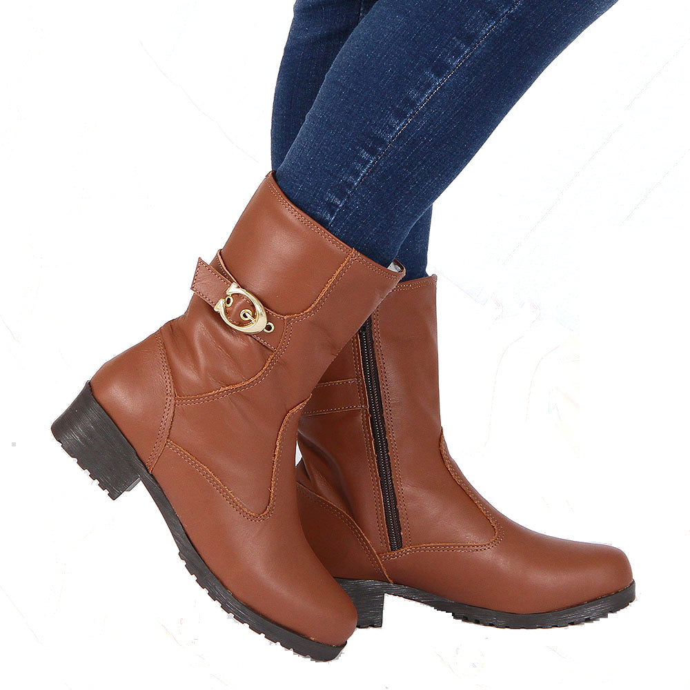 Women's Boot in Genuine Leather Lined with Natural Sheepskin Ref. 119CA